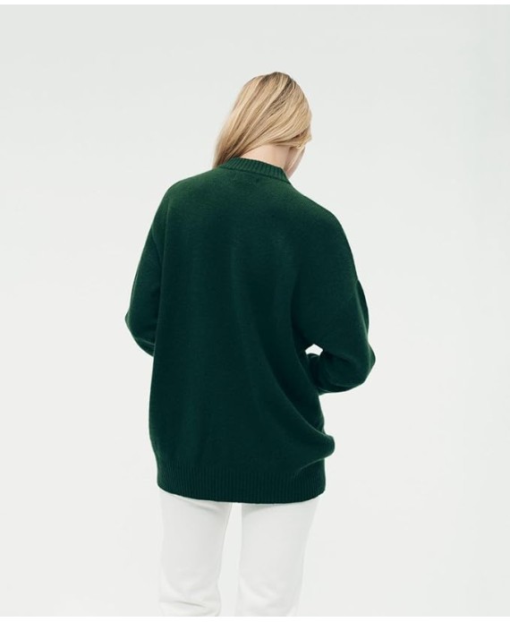 Womens Luxe Cashmere Oversized Crewneck Sweater