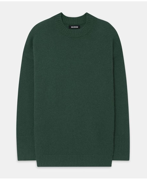 Womens Luxe Cashmere Oversized Crewneck Sweater