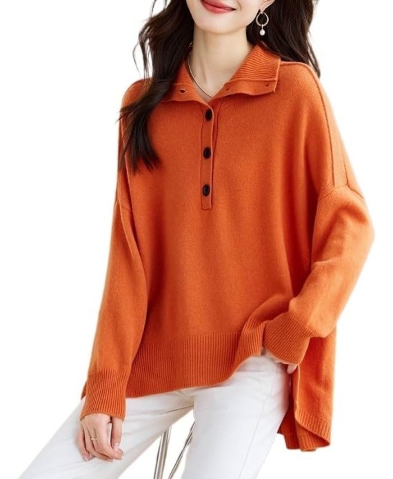 Women's Fashion Retro Knit Sweater Stand Up Collar Sweater Casual Knitwear Ladies Pullover Women Tops