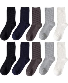 10 Pairs of Men's Socks Breathable Business Men's Socks Black Long Socks Gift Set(Black)