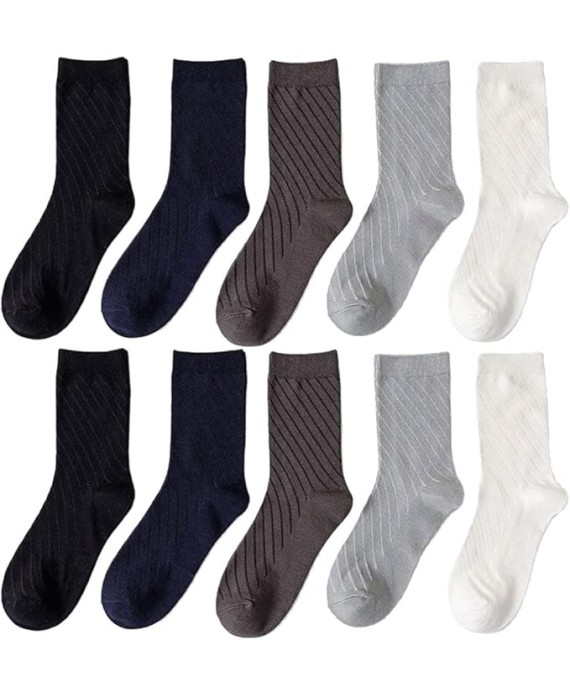 10 Pairs of Men's Socks Breathable Business Men's Socks Black Long Socks Gift Set(Black)