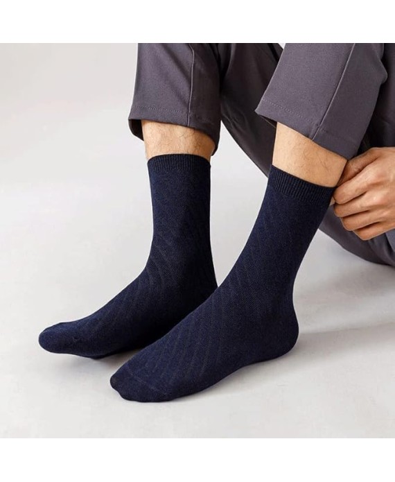 10 Pairs of Men's Socks Breathable Business Men's Socks Black Long Socks Gift Set(Black)