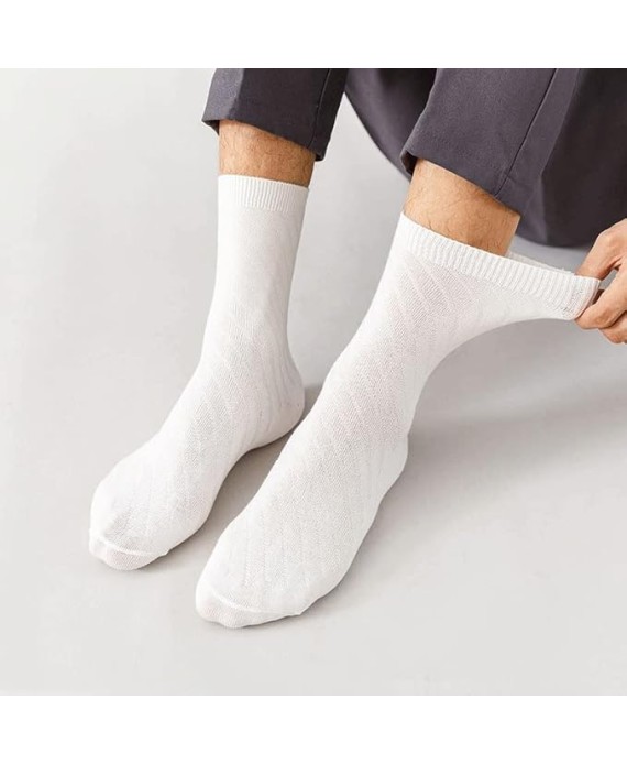 10 Pairs of Men's Socks Breathable Business Men's Socks Black Long Socks Gift Set(Black)