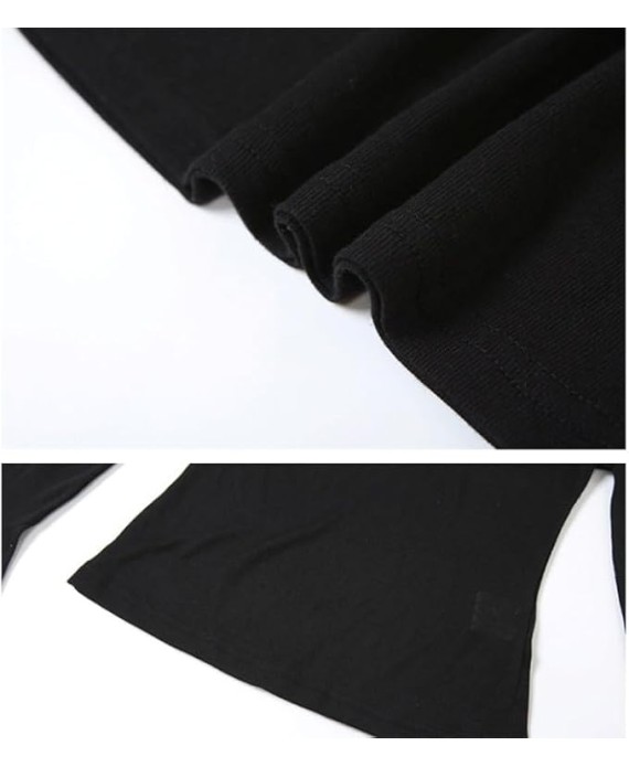 Slim Fashion Off-Shoulder Bottoming Shirt Sexy Backless Long Sleeve T-Shirt Trumpet Sleeves for Women