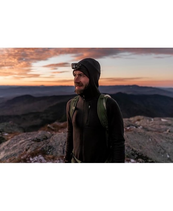 Merino Wool Mammoth Full Zip Hoodie for Men | Heavyweight Nuyarn Fleece Jacket with Helmet-Compatible Scuba Hood