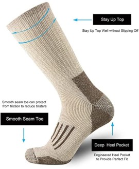 Wool Socks for Men Thicken Warm Hiking Cushion Crew Socks Wool Sports Socks Euro Size 40-45
