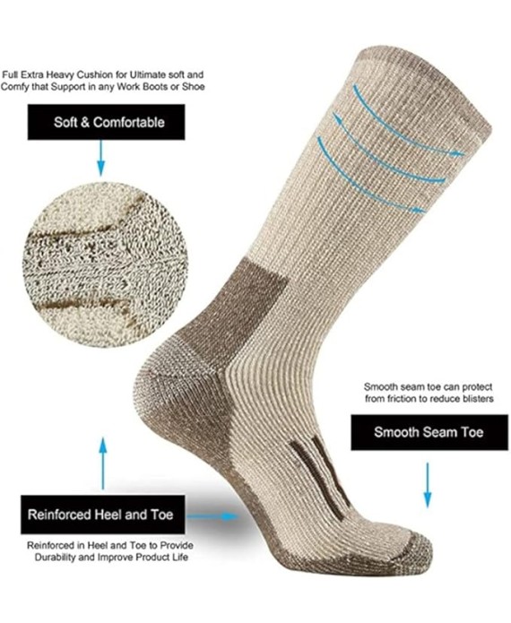 Wool Socks for Men Thicken Warm Hiking Cushion Crew Socks Wool Sports Socks Euro Size 40-45