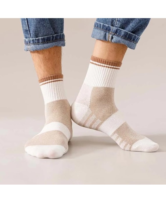 Men's Ankle Breathable Cotton Socks Mesh Tube Sports Socks Four Seasons Comfortable Running Casual Socks