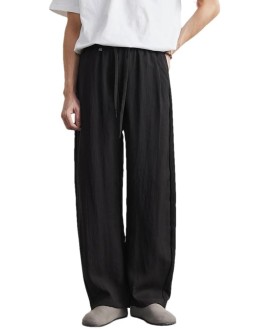 Men's Straight Summer Casual Pants Loose Outdoor Sports Breathable Solid Color Trousers