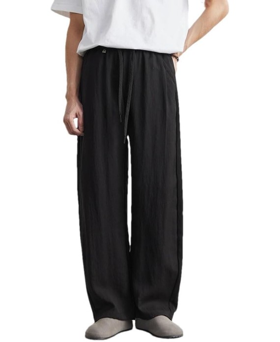 Men's Straight Summer Casual Pants Loose Outdoor Sports Breathable Solid Color Trousers