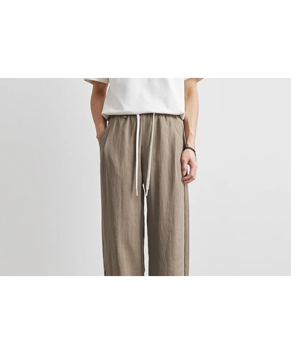 Men's Straight Summer Casual Pants Loose Outdoor Sports Breathable Solid Color Trousers