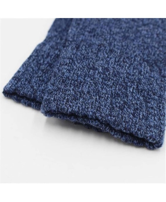 5 Pairs Men's Winter Warm Socks Set Pack Solid Color Harajuku Retro Thick Cashmere Sock