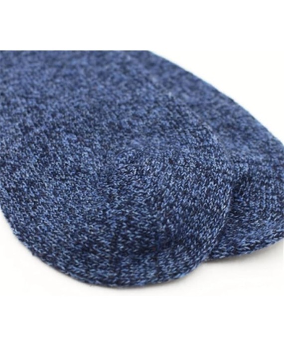 5 Pairs Men's Winter Warm Socks Set Pack Solid Color Harajuku Retro Thick Cashmere Sock