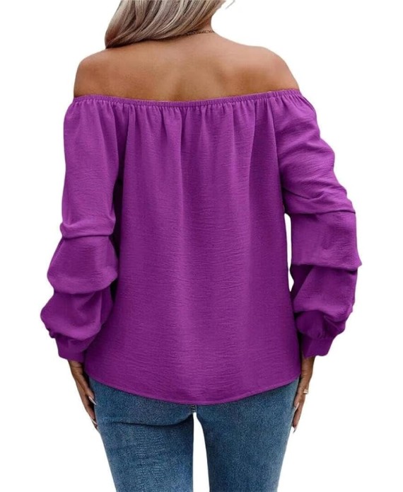 Women's Off Shoulder Tops Casual Loose Sleeve Shirts Tunic Oversized Pullover Tops